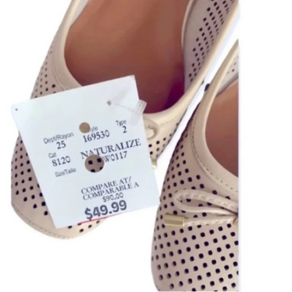 Naturalizer Vanessa Cream Perforated Flats Sz 7 - Picture 8 of 8